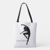 Moderne Danser Silhouette Dans Zwart & Wit Draagtas (Achterkant)