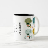  moderne dapper labrador hond tweekleurige koffiemok (Voorkant rechts)