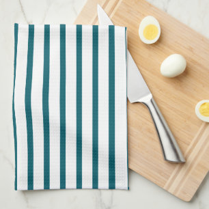 Moderne Dark Blauwgroen Stripe Keuken Handdoek
