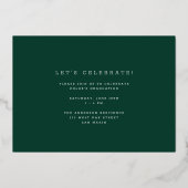 Moderne Dark Green 3 Faire-part de graduation phot (Verso)