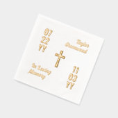 Moderne datums & kruisnaam in liefdevol geheugen folie servetten (Links)