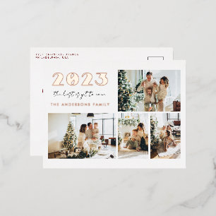 Moderne De beste is nog niet voor nieuwjaarsfoto 4 Folie Feestdagen Briefkaart