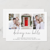 Moderne Decking New Halls 3 foto's Kerstmis Feestdagenkaart (Voorkant / Achterkant)