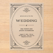 Moderne deco | Elegante bruiloft Acryl Uitnodigingen (Voorkant)