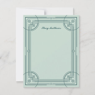 Moderne deco Lijst Stationery Note Kaart - Groen