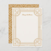 Moderne deco Lijst Stationery Note Kaart - Tan (Voorkant / Achterkant)