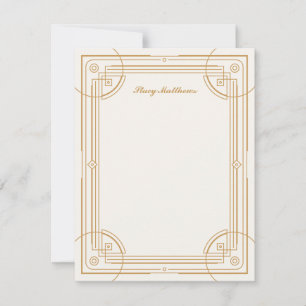 Moderne deco Lijst Stationery Note Kaart - Tan