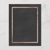 Moderne deco Roos Gold en zwarte bruiloft Kaarten  (Achterkant)