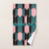 Moderne deco-stijl roze en Blauwgroen Bad Handdoek (Handdoek)