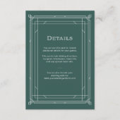 Moderne deco | Vakantie Groene bruiloft Gast Detai Informatiekaartje (Voorkant)