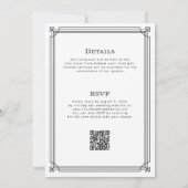 Moderne Deco Zwart-wit Alles in één bruiloft Kaart (Achterkant)