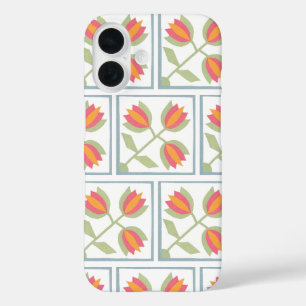 Moderne decoratieve bloemenpatroon iPhone 16 hoesje