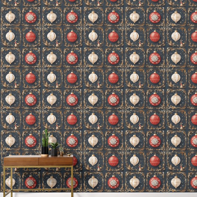 Moderne decoratieve kerstballen behang (Hal)