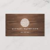 Moderne decoratieve Logo op warme houtnerf Visitekaartje (Voorkant)