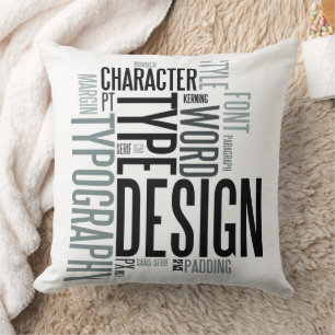 Moderne decoratieve typografie kussen