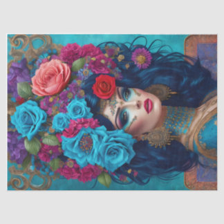 Moderne decoupage bloemen gekroond weefsel papier