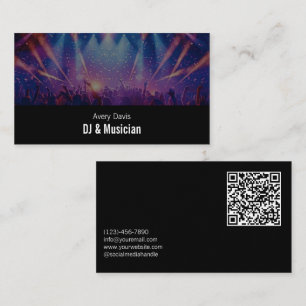 Moderne Deejay-muziek DJ-feestmuziek Djing-QR-code Visitekaartje