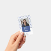 Moderne Deep Blue Student Medewerker Foto QR Barco Badge (Handheld)