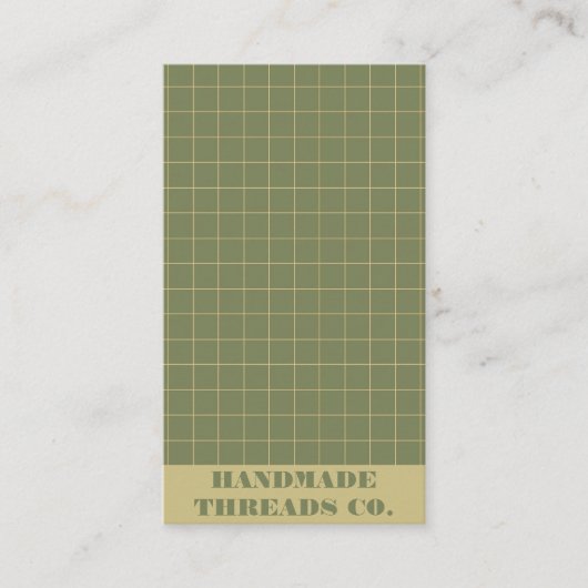 Moderne Deep Green geruit patroon QR-code Visitekaartje (Voorkant)