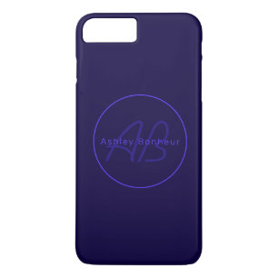 Moderne Deep Purple Kleuren Coole Naam & Monogra iPhone 8 Plus / 7 Plus Hoesje