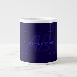 Moderne Deep Purple Kleuren Coole Naam & Monogra Extra Grote Beker