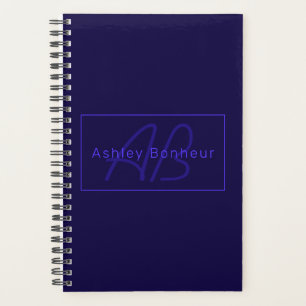 Moderne Deep Purple Kleuren Coole Naam & Monogra Planner