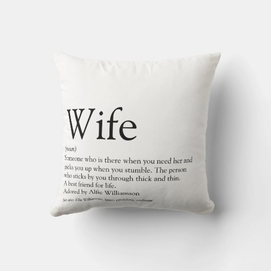 Moderne definitie van zwarte en witte leuk vrouw  kussen (Achterkant)