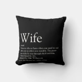 Moderne definitie van zwarte en witte leuk vrouw  kussen (Voorkant)