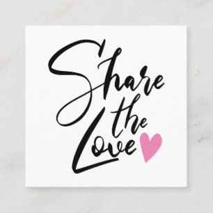 Moderne delen de liefde script typografie schoonhe aanbevelingskaartje