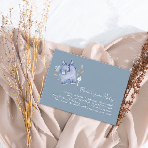 Moderne denim blauwe jeans strepen baby shower informatiekaartje