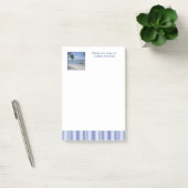 Moderne denim blauwe strepen met aangepaste foto post-it® notes (Kantoor)