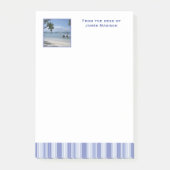Moderne denim Blue Stripes met aangepaste foto Post-it® Notes (Voorkant)