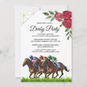 Moderne Derby Paardenrace Feest Uitnodiging 2026