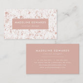 Moderne Désert Blush & White Terrazzo Carte de vis (Devant / Derrière)