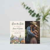 Moderne Desert Cactus Foto Bewaar de Datum Briefkaart (Staand voorkant)