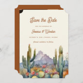 Moderne Desert Cactus Foto Bewaar de Datum Kaart (Voorkant / Achterkant)