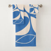 Moderne Design bleu crème Abstrait Motif (En situation)