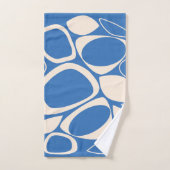 Moderne Design bleu crème Abstrait Motif (Serviette à main)