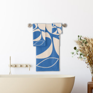Moderne Design bleu crème Abstrait Motif