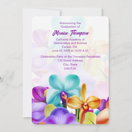 Moderne Design Graduation Photo Invitation (Dos)