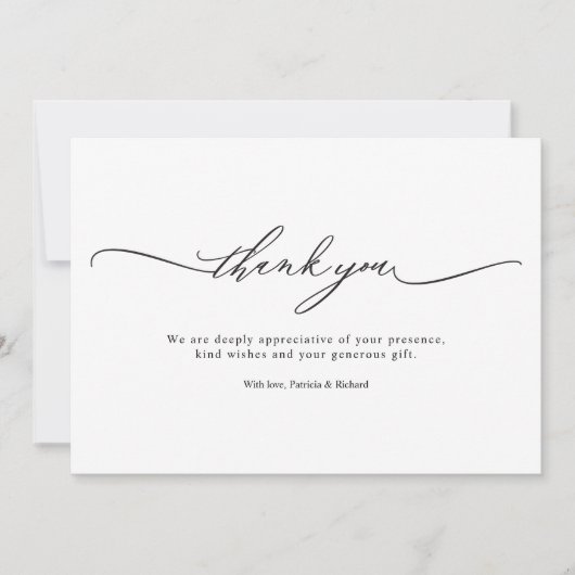 Moderne Design Mariage Merci Cartes (Devant)