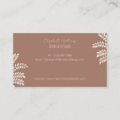 Moderne Designer d'intérieur Mocha Carte de visite (Dos)
