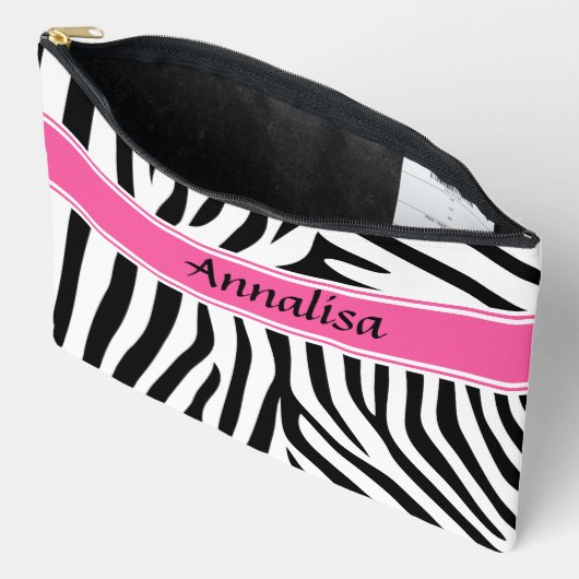 Moderne designer gepersonaliseerde zebra stripe Da Etui (Open)