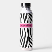 Moderne designer gepersonaliseerde zebra stripe Da Waterfles (Links)