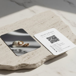 Moderne Designer Sieraden Merk QR Code Kaart Visitekaartje