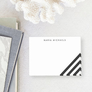 Moderne diagonaal zwart-wit streep post-it® notes