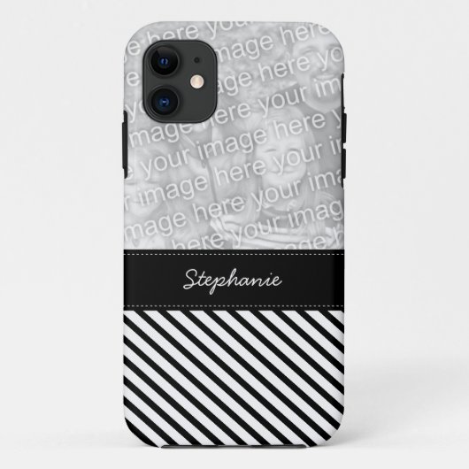 Moderne diagonale strepen Aangepaste foto iPhone 5 Case-Mate iPhone Case (Achterkant)