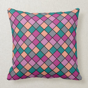 Moderne diagonale tegels 5 kleuren kussen