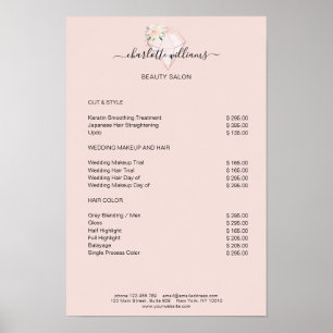 Moderne Diamanten Bloem Prijslijst Poster