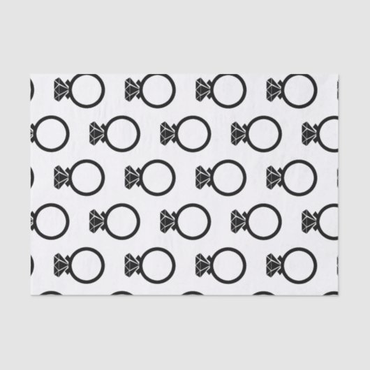 Moderne diamanten ring silhouetten tissuepapier (Voorkant)